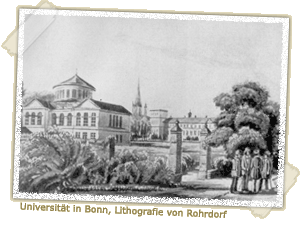 Universität in Bonn, Lithografie von Rohrdorf