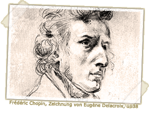 Frédéric Chopin, Zeichnung von Eugène Delacroix, 1838 Frédéric Chopin, Zeichnung von Eugène Delacroix, 1838