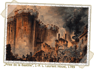 »Prise de la Bastille«, J.-P. L. Laurent Houel, 1789