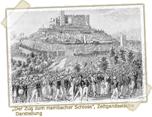 »Der Zug zum Hambacher Schloss« Zeitgenössische Darstellung