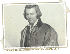 Heinrich Heine, Lithografie von Julius Giere, 1839